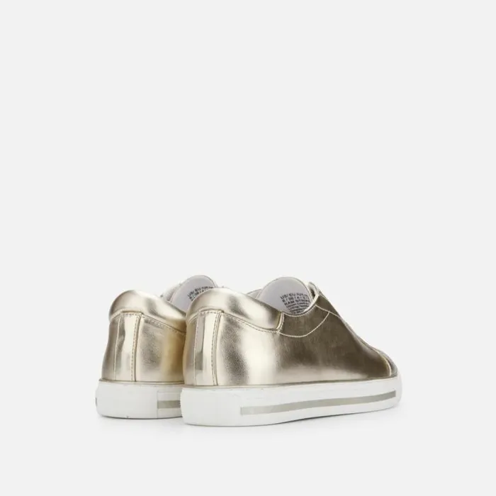 Kam Stripe Metallic Sneaker Shiny Light Gold Women Kenneth Cole Sneakers