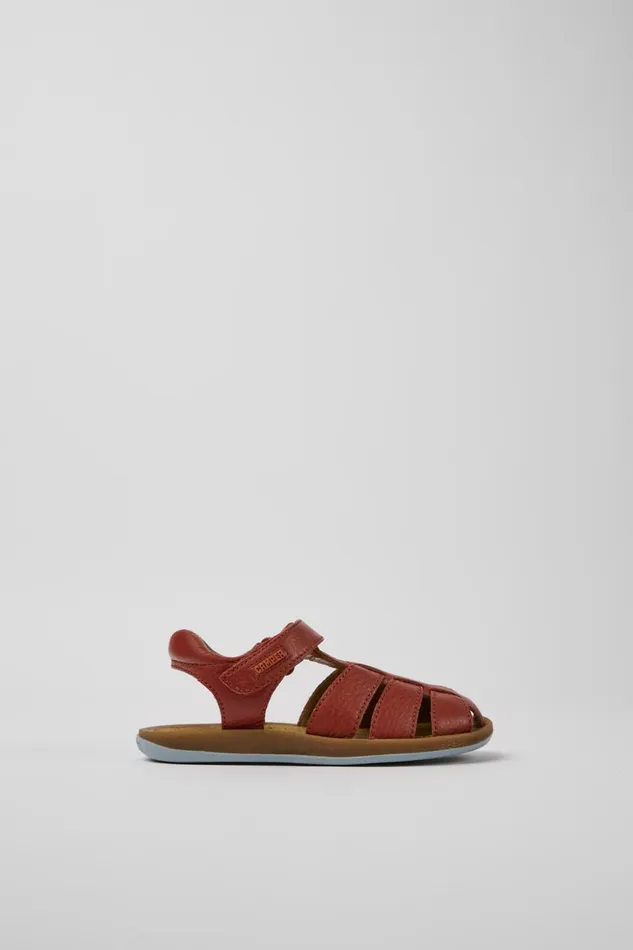 Kids Bicho Red Leather Sandals For Kids Camper Sandals Kids Bicho Red Leather Sandals For Kids Camper Sandals