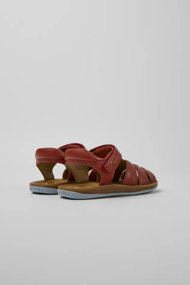 Kids Bicho Red Leather Sandals For Kids Camper Sandals Kids Bicho Red Leather Sandals For Kids Camper Sandals