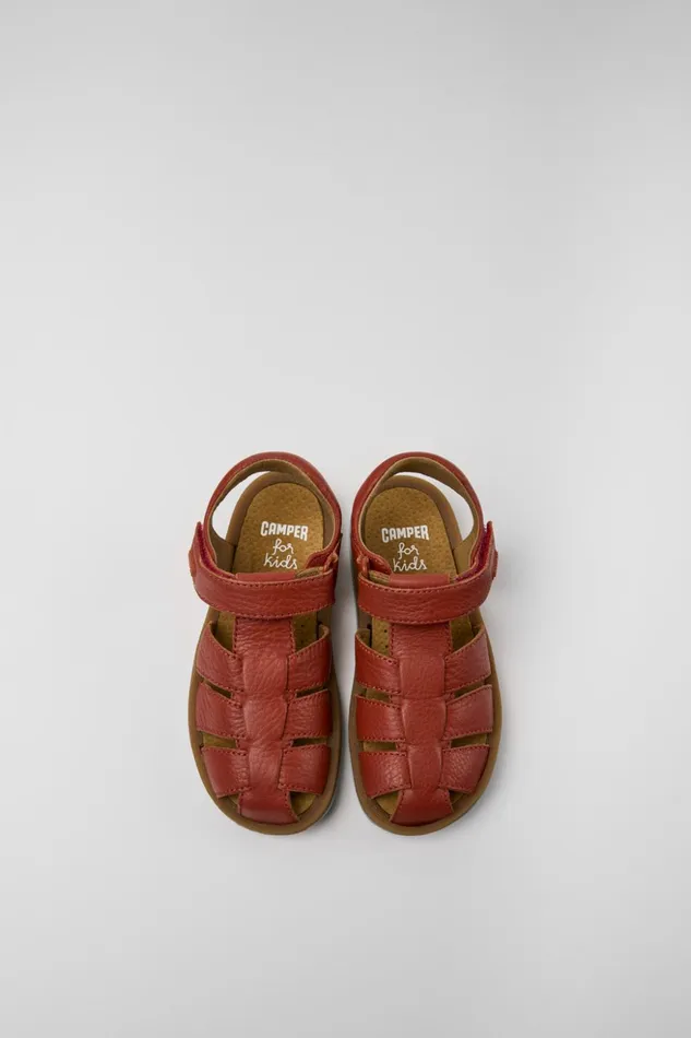 Kids Bicho Red Leather Sandals For Kids Camper Sandals Kids Bicho Red Leather Sandals For Kids Camper Sandals