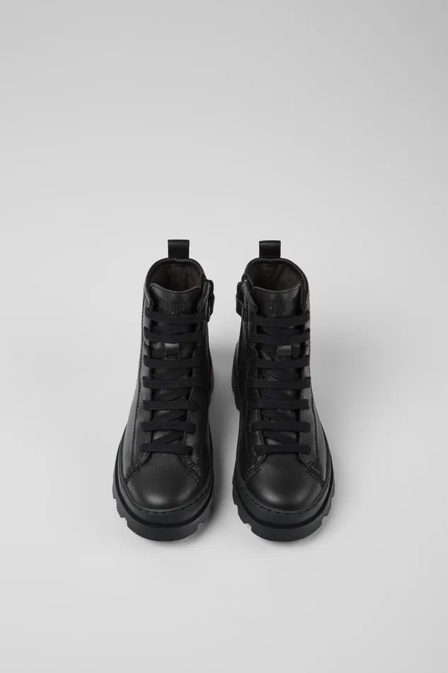 Kids Brutus Black Leather Ankle Boots For Kids Camper Boots Kids Brutus Black Leather Ankle Boots For Kids Camper Boots