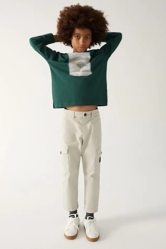 Kids Green Creeper LongSleeved TShirt Ecoalf TShirts
