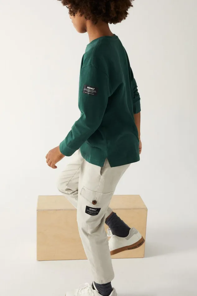 Kids Green Creeper LongSleeved TShirt Ecoalf TShirts