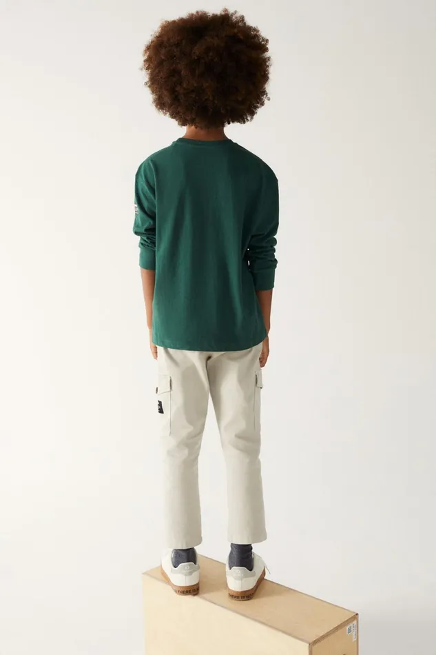Kids Green Creeper LongSleeved TShirt Ecoalf TShirts