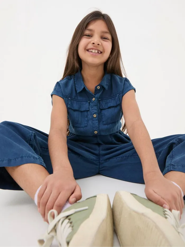 Kids Jumpsuits and Playsuits Fat Face Indigo Blue Jumpsuit