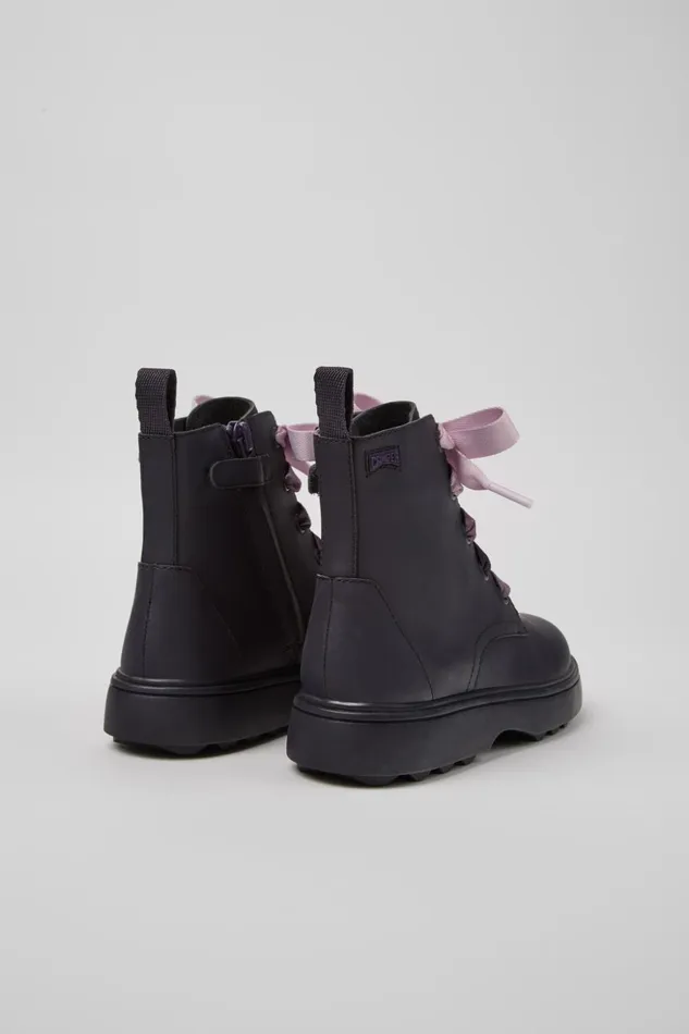 Kids Norte Purple Leather Ankle Boots For Kids Camper Boots Kids Norte Purple Leather Ankle Boots For Kids Camper Boots