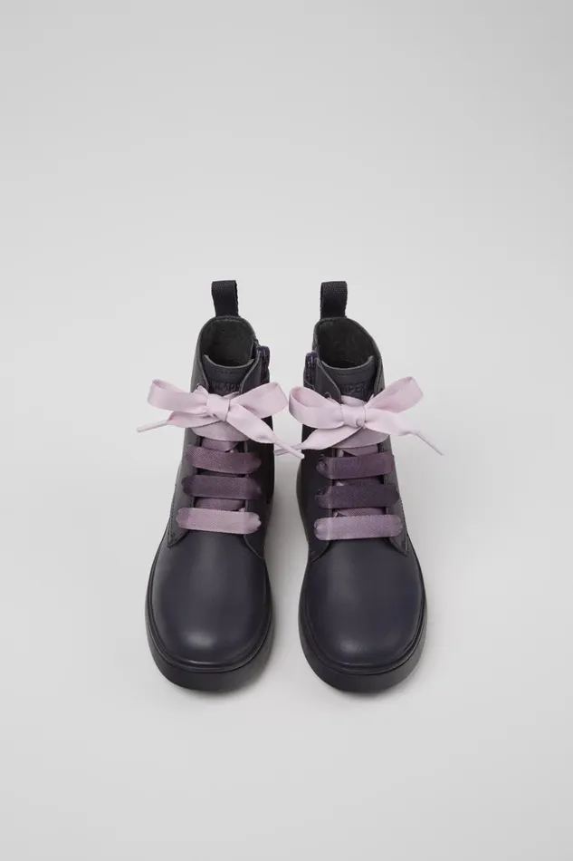 Kids Norte Purple Leather Ankle Boots For Kids Camper Boots Kids Norte Purple Leather Ankle Boots For Kids Camper Boots