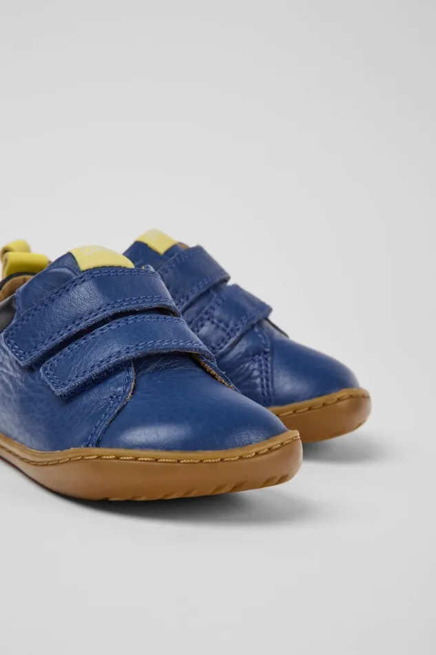 Kids Peu Blue Leather Shoes For Kids Camper Sneakers
