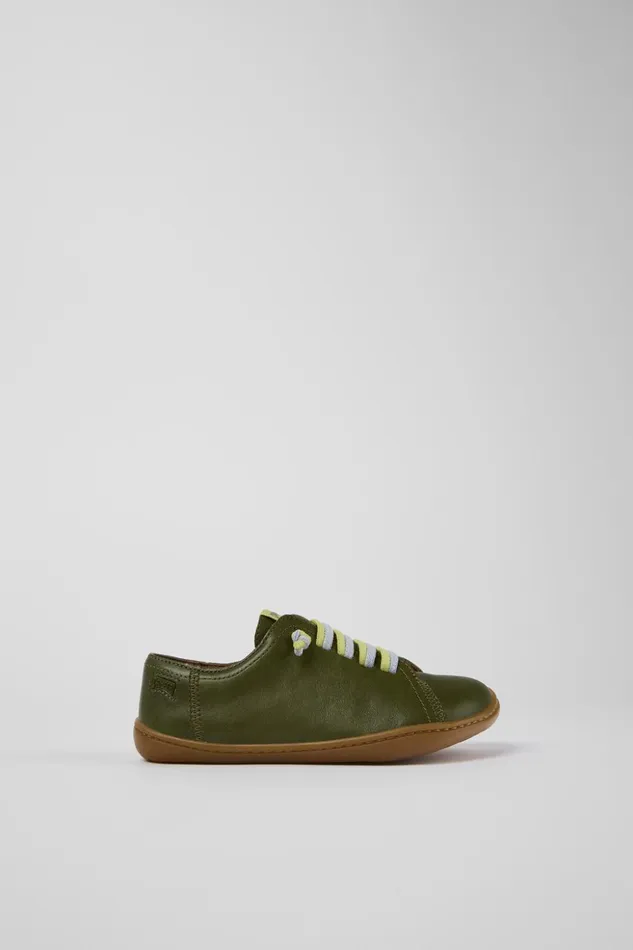 Kids Peu Green Leather Slipon Camper Casual Shoes Kids Peu Green Leather Slipon Camper Casual Shoes