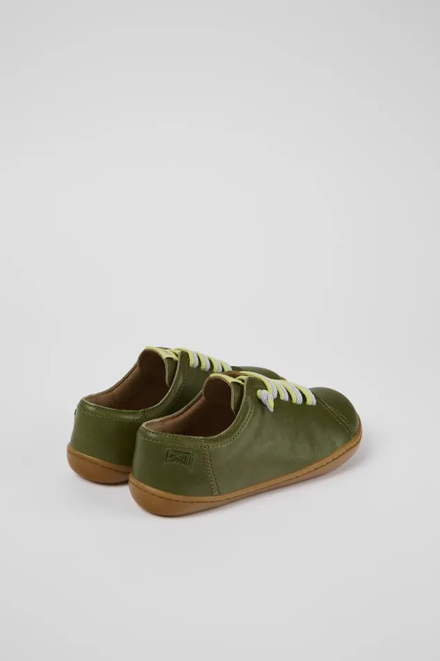 Kids Peu Green Leather Slipon Camper Casual Shoes Kids Peu Green Leather Slipon Camper Casual Shoes