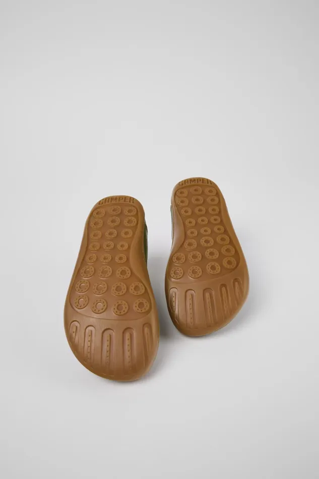 Kids Peu Green Leather Slipon Camper Casual Shoes Kids Peu Green Leather Slipon Camper Casual Shoes