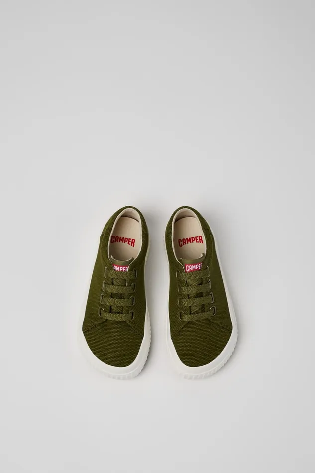 Kids Peu Roda Green Textile Sneaker Camper Sneakers Kids Peu Roda Green Textile Sneaker Camper Sneakers