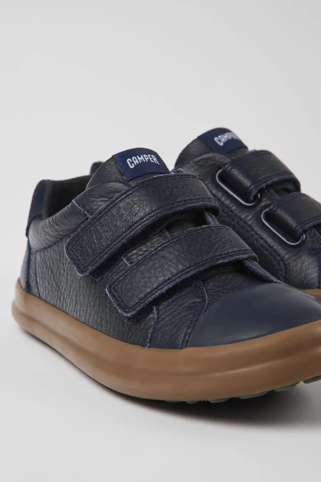 Kids Pursuit Blue Leather And Nubuck Sneakers For Kids Camper Sneakers