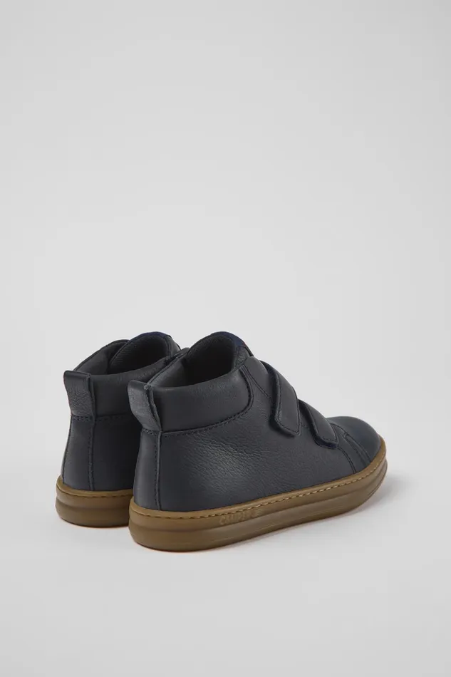 Kids Runner Navy Blue Leather And Textile Ankle Boots For Kids Camper Boots Kids Runner Navy Blue Leather And Textile Ankle Boots For Kids Camper Boots