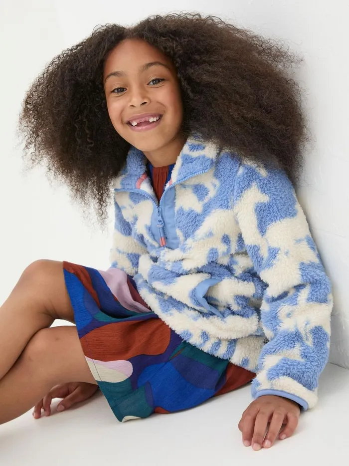 Kids Sweatshirts and Hoodies Fat Face Blue Horse Half Neck Fleece