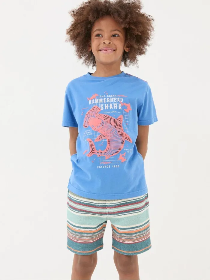 Kids TShirts and Polos Fat Face Blue Hammerhead Shark TShirt