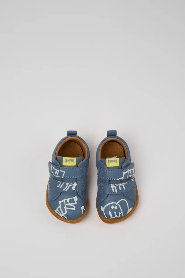 Kids Twins Gray And White Leather Shoes For Kids Camper Sneakers Kids Twins Gray And White Leather Shoes For Kids Camper Sneakers
