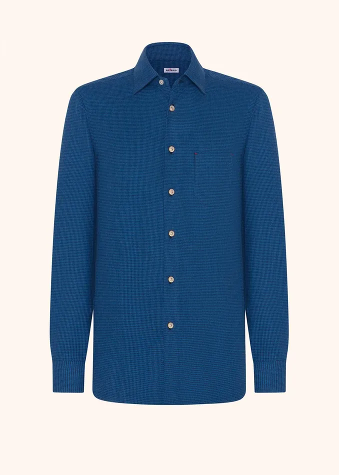 Kiton Shirts NERANO HOUNDSTOOTH FLANNEL SHIRT 8211 Men