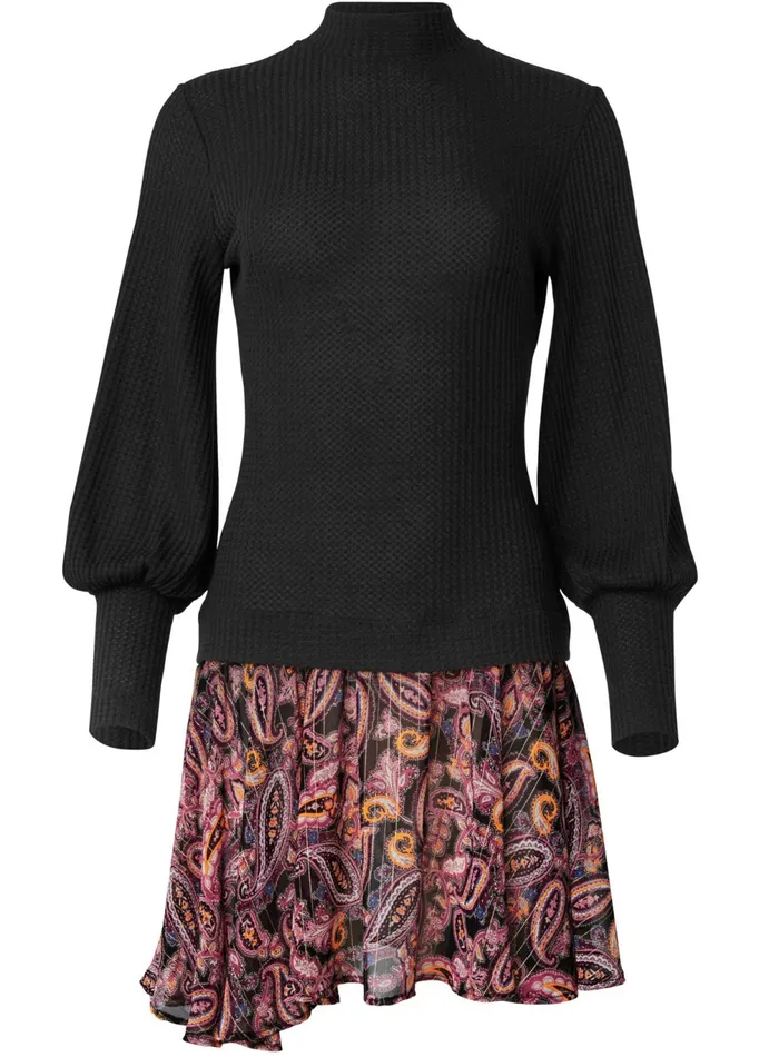 Knit Top Dress Black Multi Women VENUS Sundresses