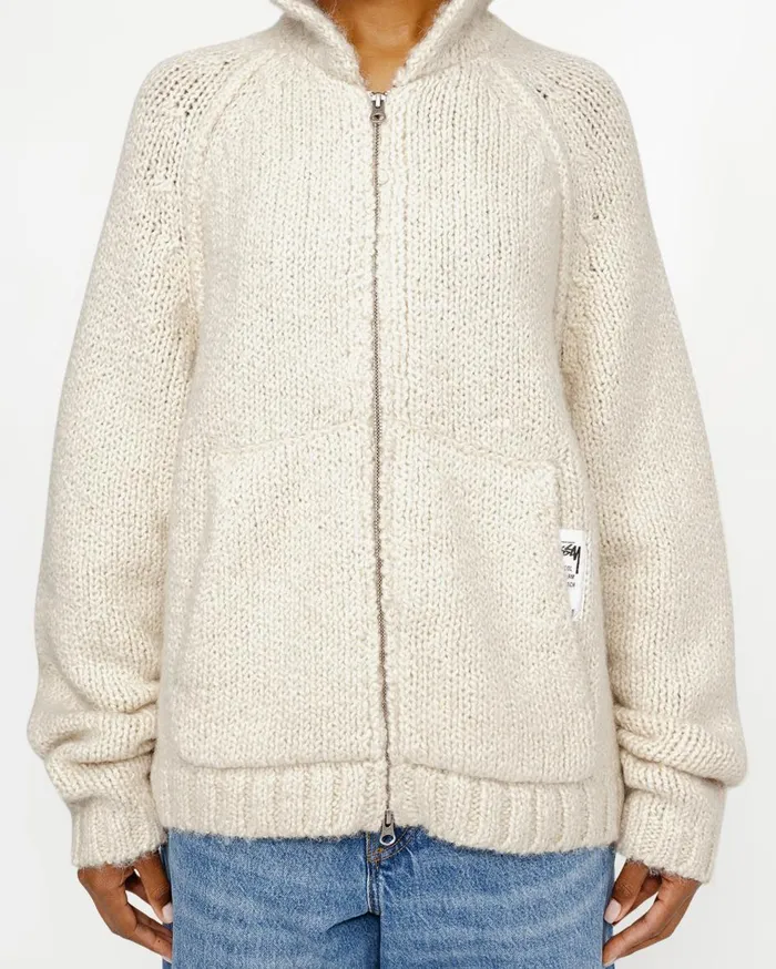 Knits MenWomen Stussy CHUNKY KNIT ZIP HOODIE