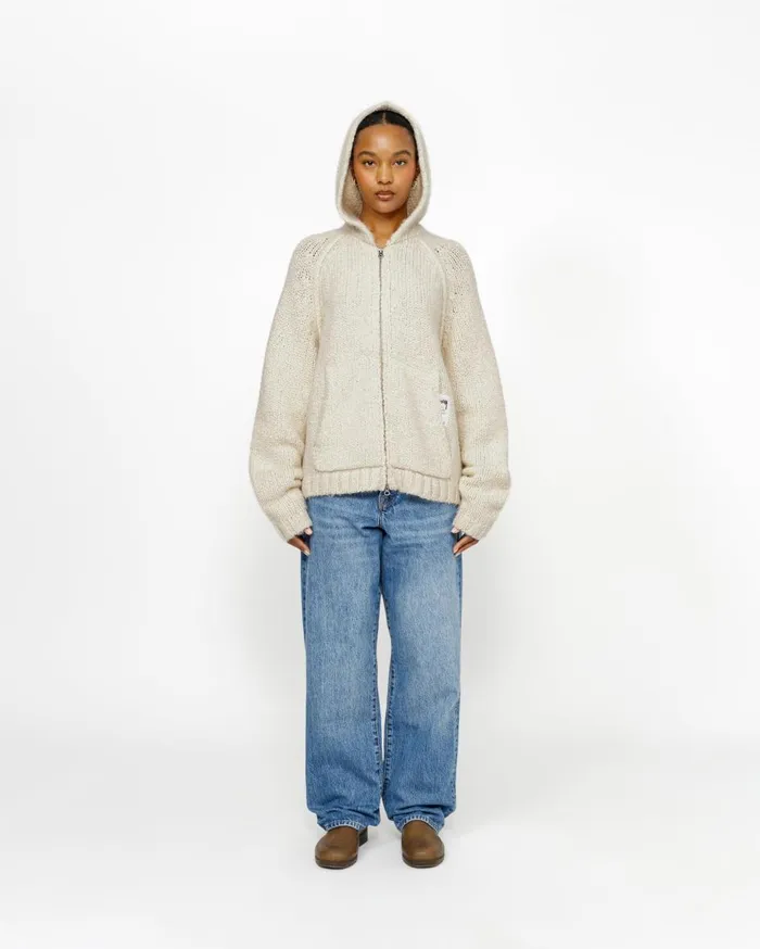 Knits MenWomen Stussy CHUNKY KNIT ZIP HOODIE