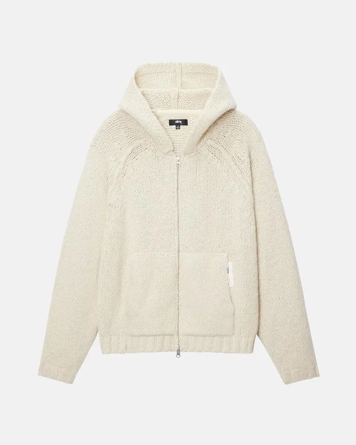 Knits MenWomen Stussy CHUNKY KNIT ZIP HOODIE