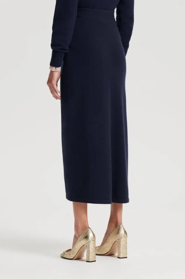 Knitwear Women Scanlan Theodore CASHMERE SARONG SKIRT Navy Knitwear Women Scanlan Theodore CASHMERE SARONG SKIRT Navy