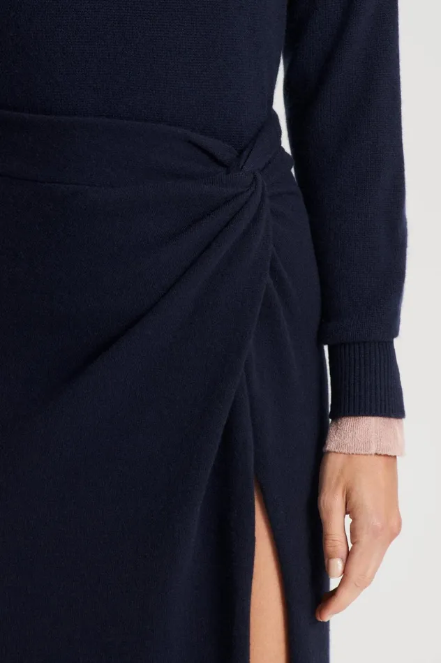 Knitwear Women Scanlan Theodore CASHMERE SARONG SKIRT Navy Knitwear Women Scanlan Theodore CASHMERE SARONG SKIRT Navy