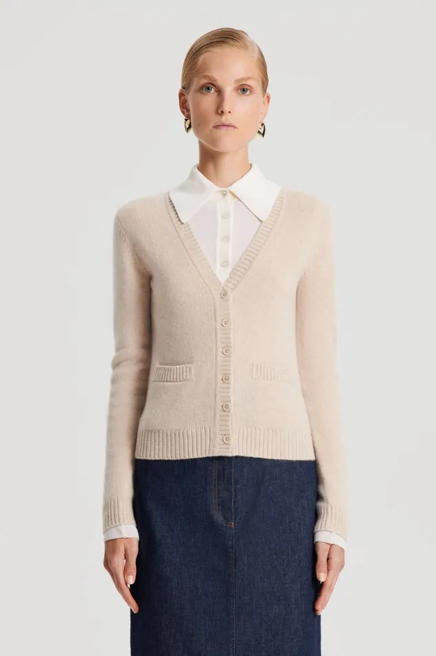 Knitwear Women Scanlan Theodore CASHMERE V Wheat Knitwear Women Scanlan Theodore CASHMERE V Wheat