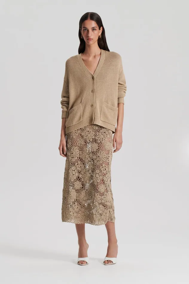 Knitwear Women Scanlan Theodore SILK COTTON V Pebble