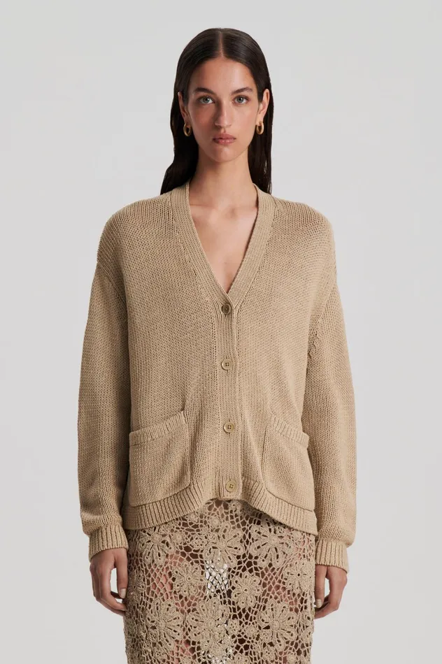 Knitwear Women Scanlan Theodore SILK COTTON V Pebble Knitwear Women Scanlan Theodore SILK COTTON V Pebble