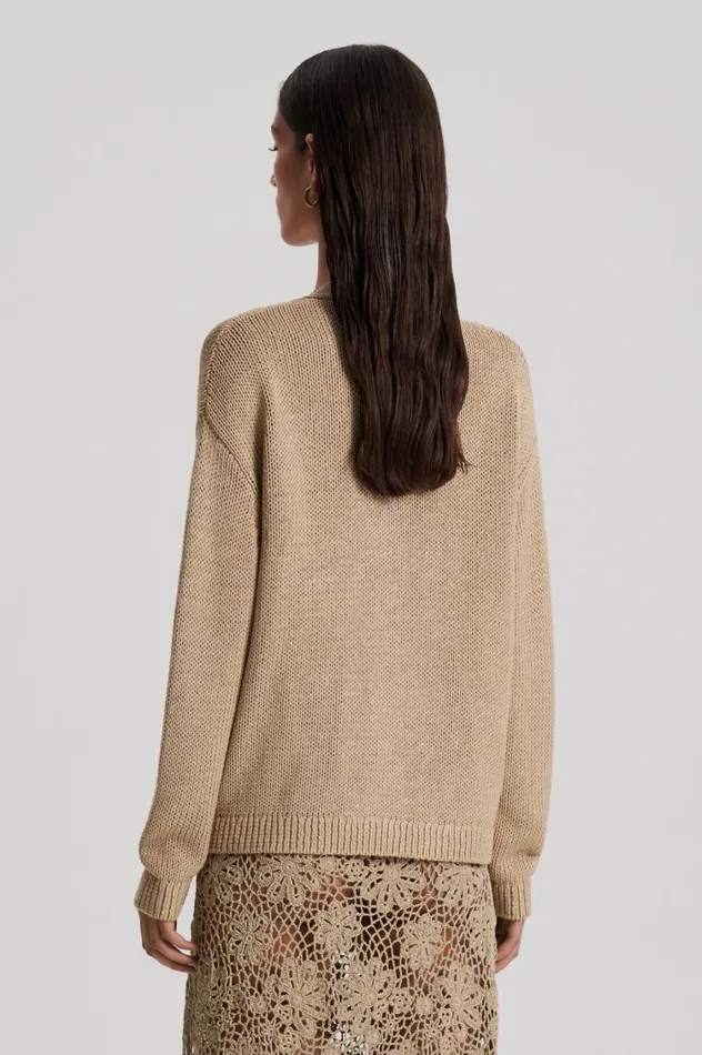 Knitwear Women Scanlan Theodore SILK COTTON V Pebble Knitwear Women Scanlan Theodore SILK COTTON V Pebble