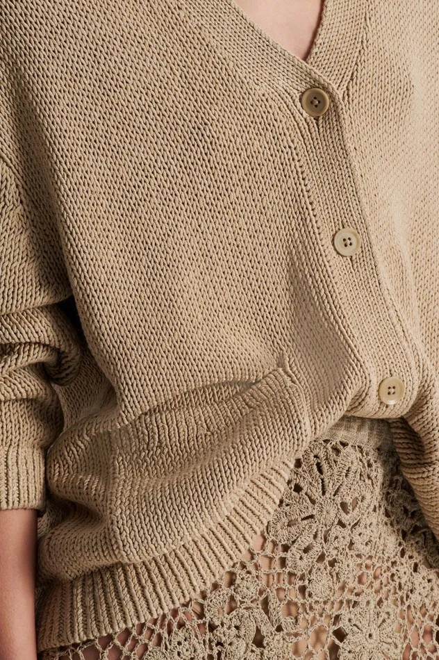 Knitwear Women Scanlan Theodore SILK COTTON V Pebble Knitwear Women Scanlan Theodore SILK COTTON V Pebble