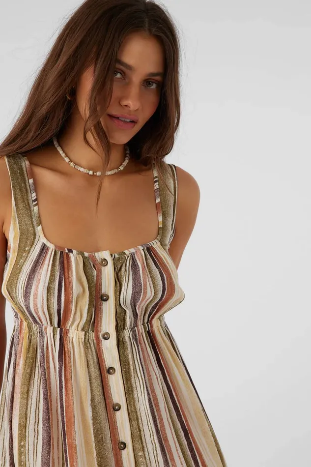 KORIE NEPTUNE STRIPE BUTTON FRONT MINI DRESS Multi Clr Women O039NEILL Clothing