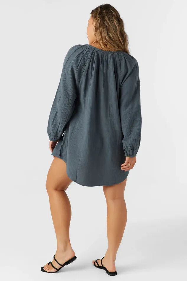 KRYSTEN CRINKLE DOUBLE GAUZE TUNIC SWIM COVERUP Slate Women O039NEILL Collections