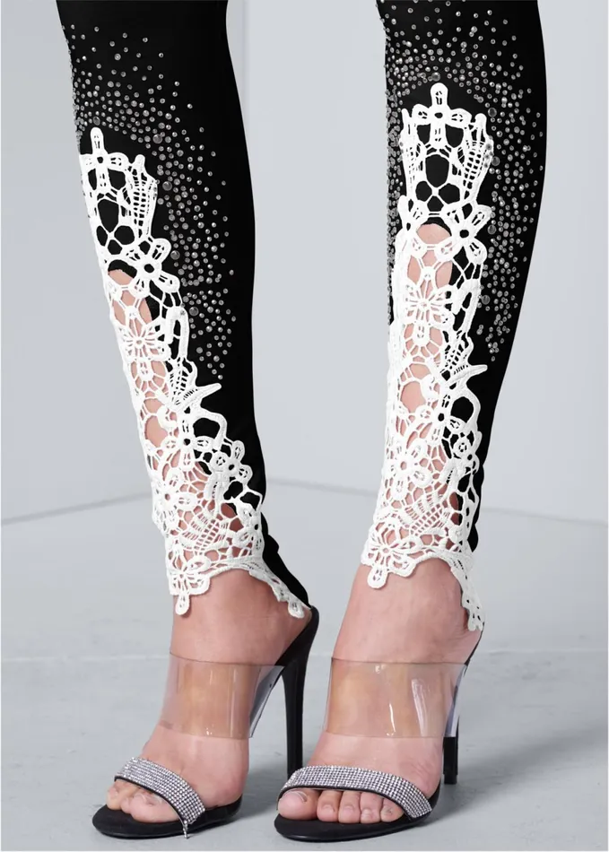 LACE DETAIL LEGGINGS Black Women VENUS Leggings