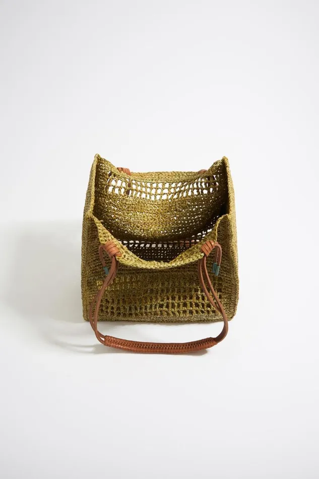 Large Khaki Raffia Tote Bag Khaki Women Bimba Y Lola Shoppers Large Khaki Raffia Tote Bag Khaki Women Bimba Y Lola Shoppers