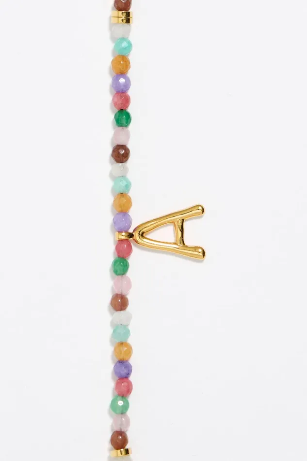 Letter A Multicolor Stones Bracelet Gold Women Bimba Y Lola Jewelry Letter A Multicolor Stones Bracelet Gold Women Bimba Y Lola Jewelry