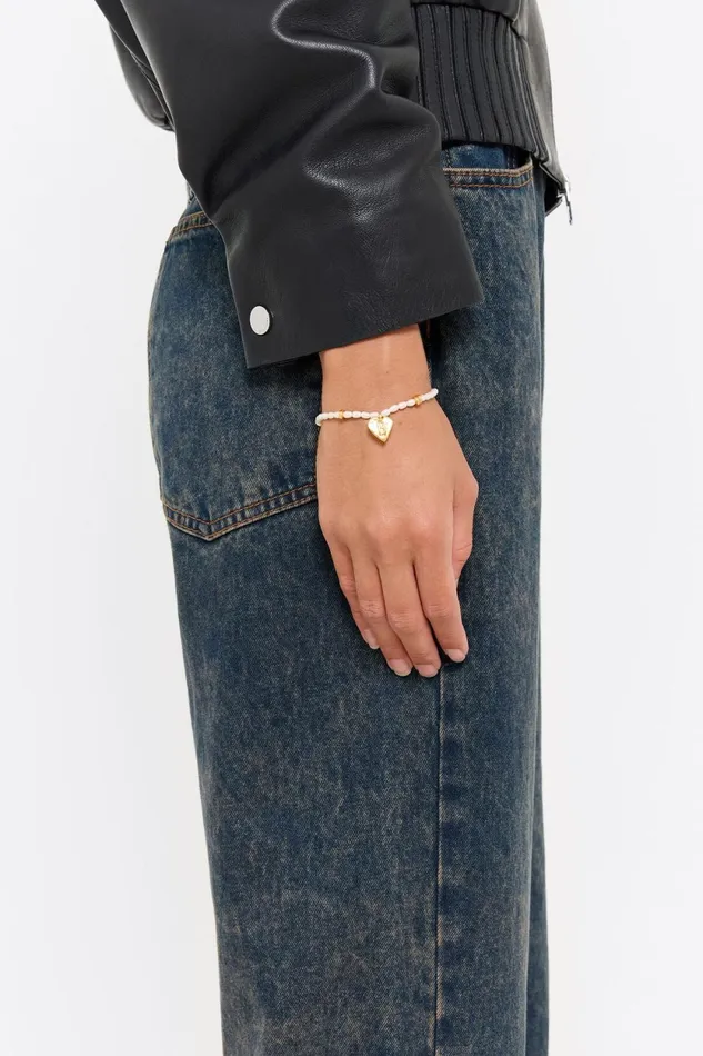 Letter L Heart And Pearl Bracelet Gold Women Bimba Y Lola Alphabet Letter L Heart And Pearl Bracelet Gold Women Bimba Y Lola Alphabet