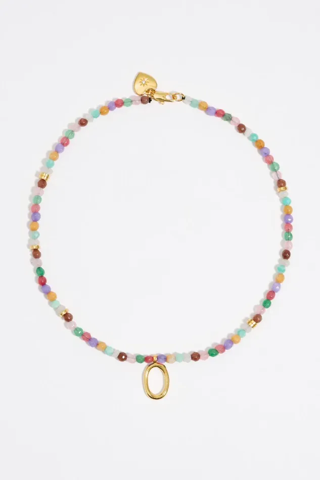 Letter O Multicolor Stones Necklace Gold Women Bimba Y Lola Alphabet