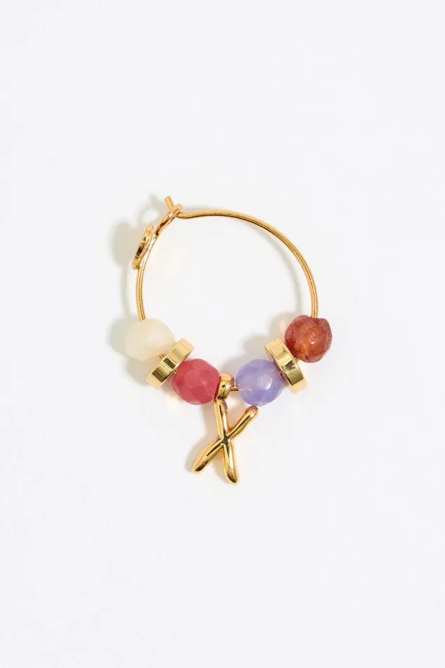 Letter X Multicolor Stones Earrings Gold Women Bimba Y Lola Alphabet Letter X Multicolor Stones Earrings Gold Women Bimba Y Lola Alphabet
