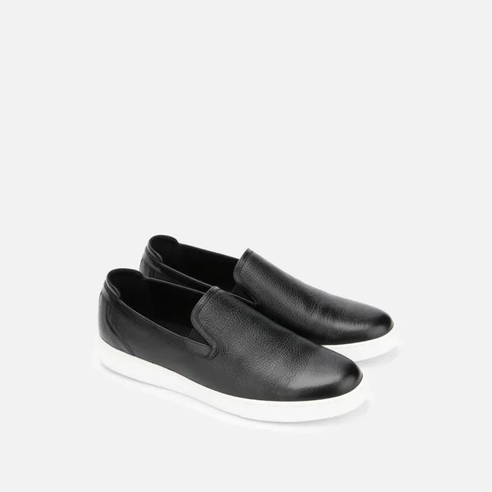 Liam Pebbled Leather SlipOn Sneaker Black Men Kenneth Cole Loafers