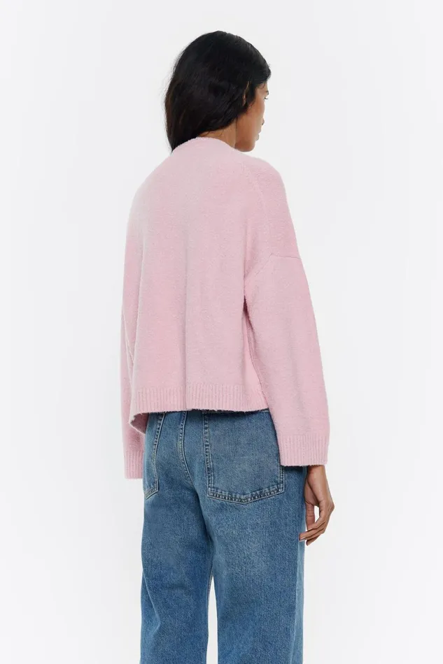 Light Pink Boxy Pockets Sweater Pink Women Bimba Y Lola Knitwear Light Pink Boxy Pockets Sweater Pink Women Bimba Y Lola Knitwear