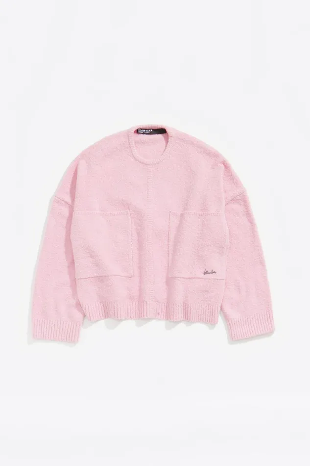 Light Pink Boxy Pockets Sweater Pink Women Bimba Y Lola Knitwear Light Pink Boxy Pockets Sweater Pink Women Bimba Y Lola Knitwear