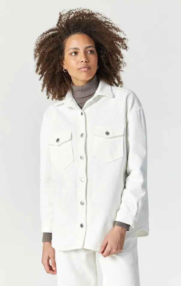 Livia Oversized Denim Shirt In OffWhite Cord Women Mavi Jeans Shirts