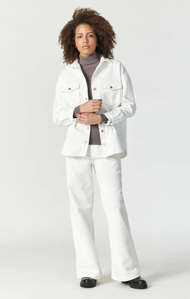 Livia Oversized Denim Shirt In OffWhite Cord Women Mavi Jeans Shirts Livia Oversized Denim Shirt In OffWhite Cord Women Mavi Jeans Shirts