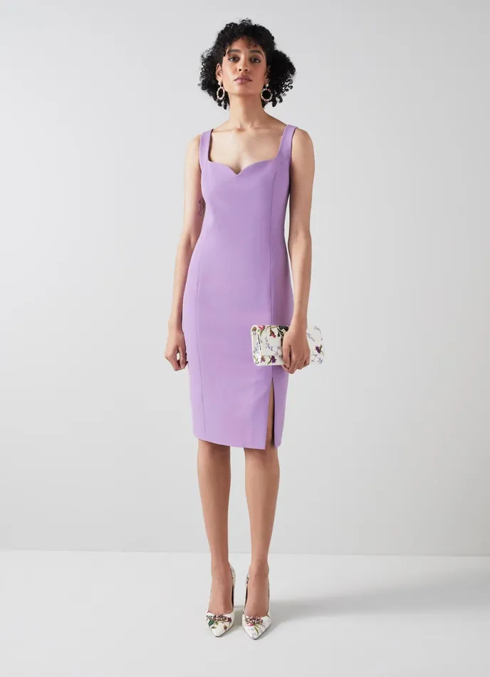 LK Bennett Adele Lilac Recycled Crepe Shift Dress Women Dresses