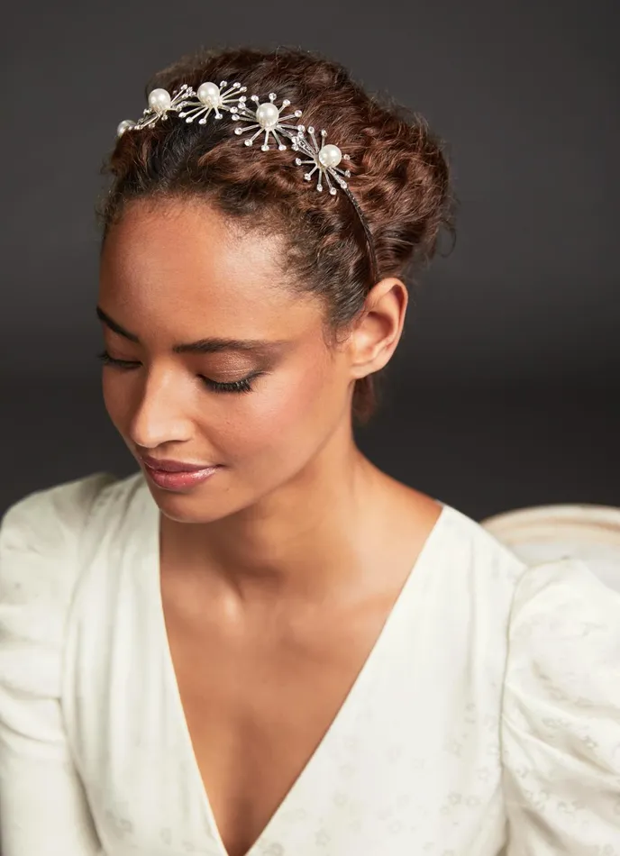 LK Bennett Bethany Pearl And Crystal Star Headband Women Hair Accessories