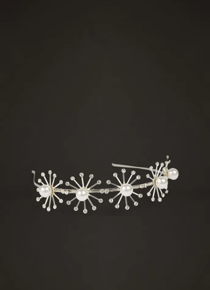 LK Bennett Bethany Pearl And Crystal Star Headband Women Hair Accessories