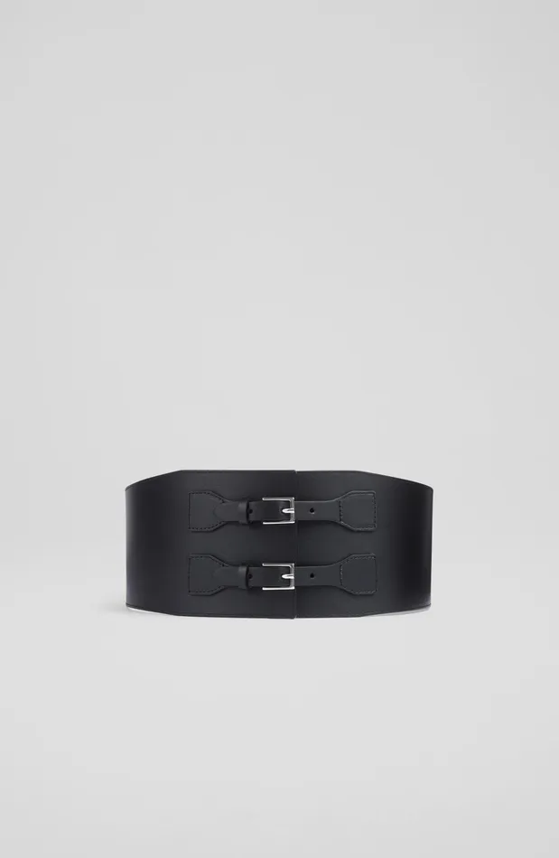LK Bennett Camrie Black Leather Corset Belt Women Belts LK Bennett Camrie Black Leather Corset Belt Women Belts